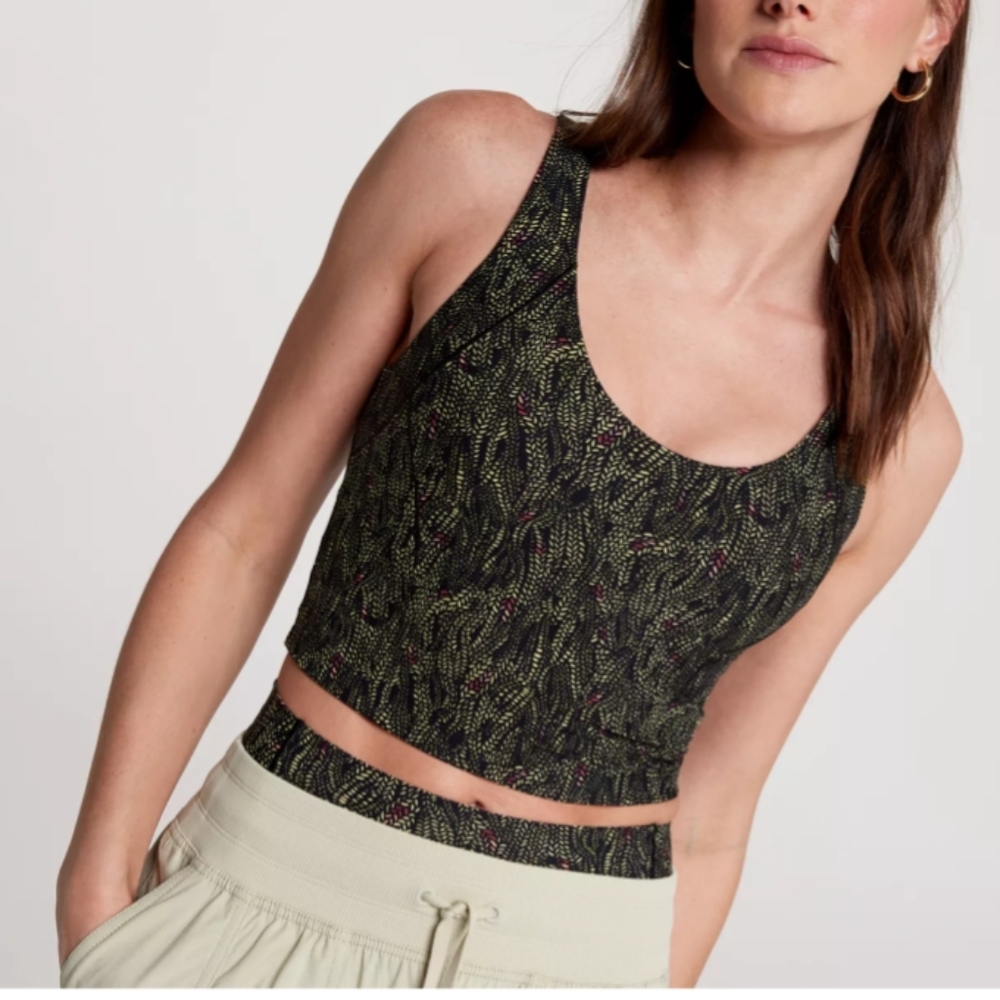 CALIA Inspire Scoop Neck Tank Serpent Print Black Size Small